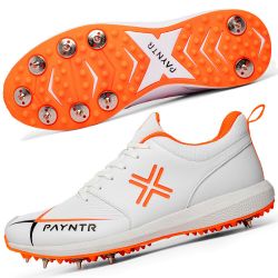 Payntr V Spikes Cricket Shoes Orange/White Snr  2022