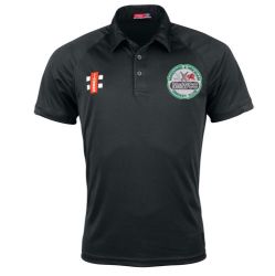 Marchwiel and Wrexham CC GN Black Matrix Polo Shirt  Jnr