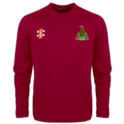 East Sutton CC GN Maroon Matrix L/S Tee  Jnr