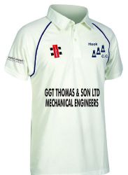 Hook Cricket Club GN Matrix Navy Cricket Shirt S/S Snr