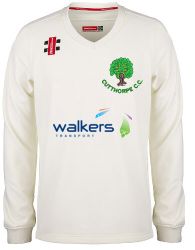 Cutthorpe CC GN Pro Performance Ivory trim L/S Sweater Snr for Junior Player