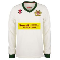 Osbaldwick CC GN Pro Performance Green L/S Trim Sweater Jnr