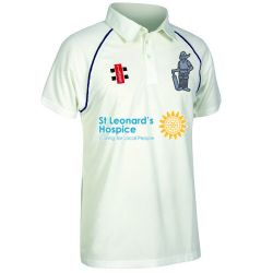 Pixie Cricket Club GN Matrix Navy Cricket Shirt S/S Snr