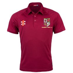 Youlgrave Lodge CC GN Maroon Matrix Polo Shirt  Jnr