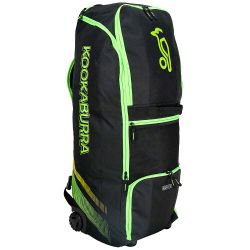 Kookaburra WD2000 Wheelie Duffle Cricket Kit Bag 2026 Black/Neon Green