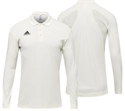 adidas Howzat Long Sleeved Cricket Polo Shirt   Snr