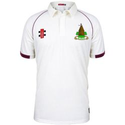 East Sutton CC GN Matrix Cricket Shirt Maroon Trim S/S Snr