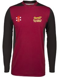Brasted Chart & Toys Hill CC GN Pro P T20 Cricket Shirt LS Maroon  Snr