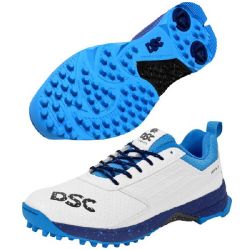 DSC Jaffa Rubber White/Blue Cricket Shoes Snr 2024