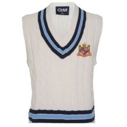 Wollaton CC G&M Knitted Cricket Slipover Navy/Sky  Snr