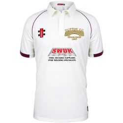 Clifton CC GN Matrix Plain Cricket Shirt S/S Jnr