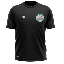 Marchwiel and Wrexham Cricket Club New Balance Training Shirt Black  Jnr