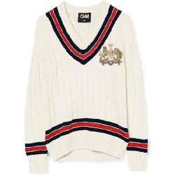 Sidney Sussex College CC G&M Knitted Cricket Sweater Navy/Red  Snr