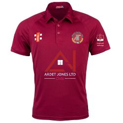 Burton Cricket Club GN Maroon Matrix Polo Shirt  Snr