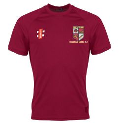 Youlgrave Lodge CC GN Maroon Matrix TShirt  Jnr