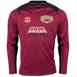Clifton CC GN Pro T20 L/S Cricket Shirt Maroon  Snr