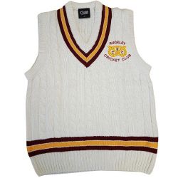 Rugeley Cricket Club Cable Knit Slipover Mar/Gold/Mar  Jnr