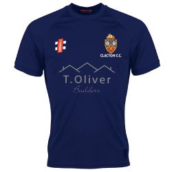 Clacton CC GN Navy Matrix TShirt  Jnr
